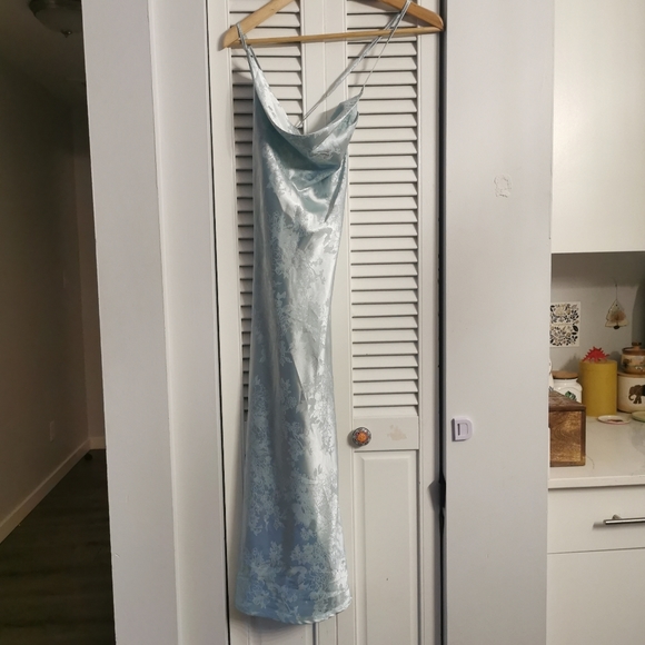 Cider blue floral pattern midi dress - Picture 6 of 7